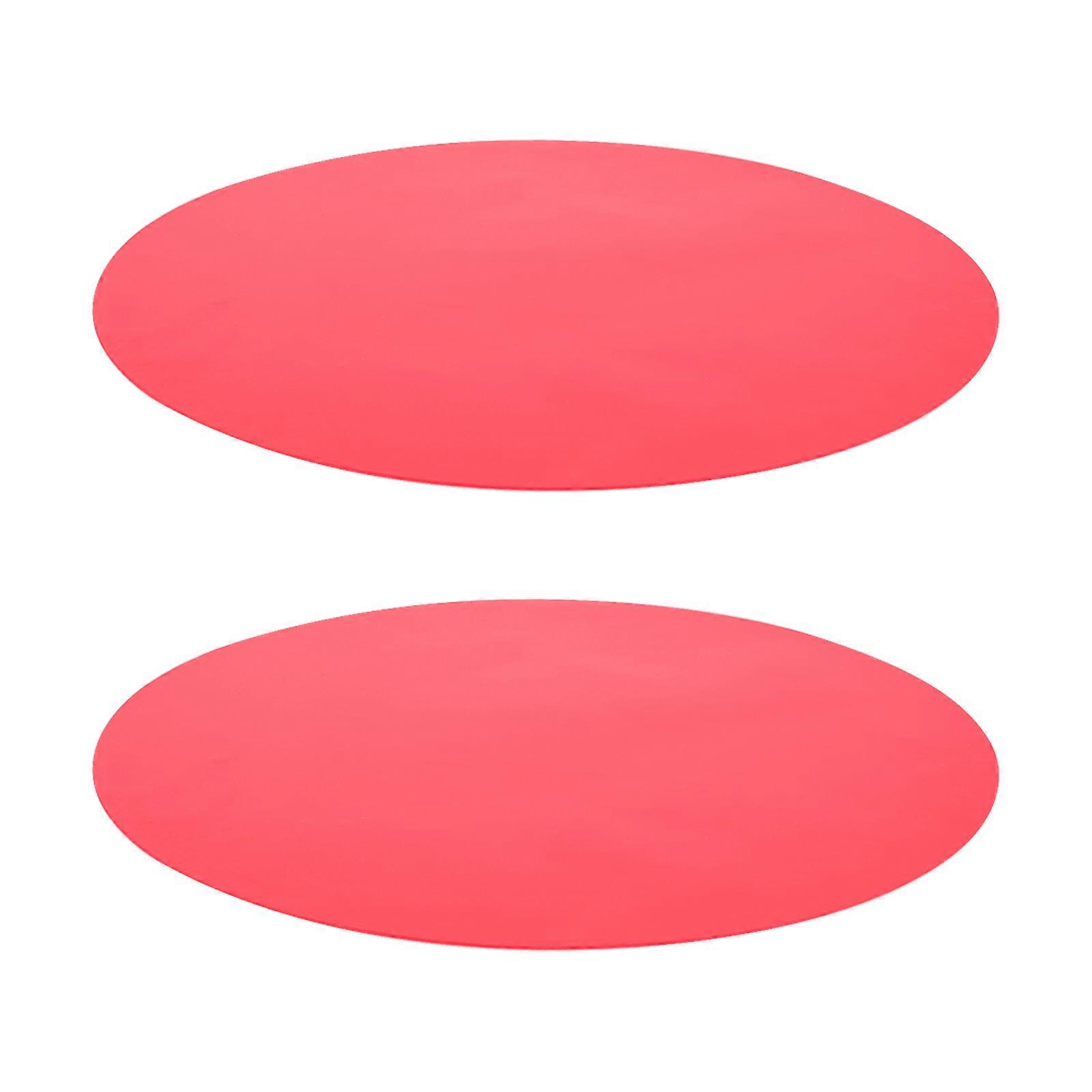 2pcs Round Silicone Baking Mats Heat Resistant Table Mats for Microwave Oven Easy to Clean and Reusable