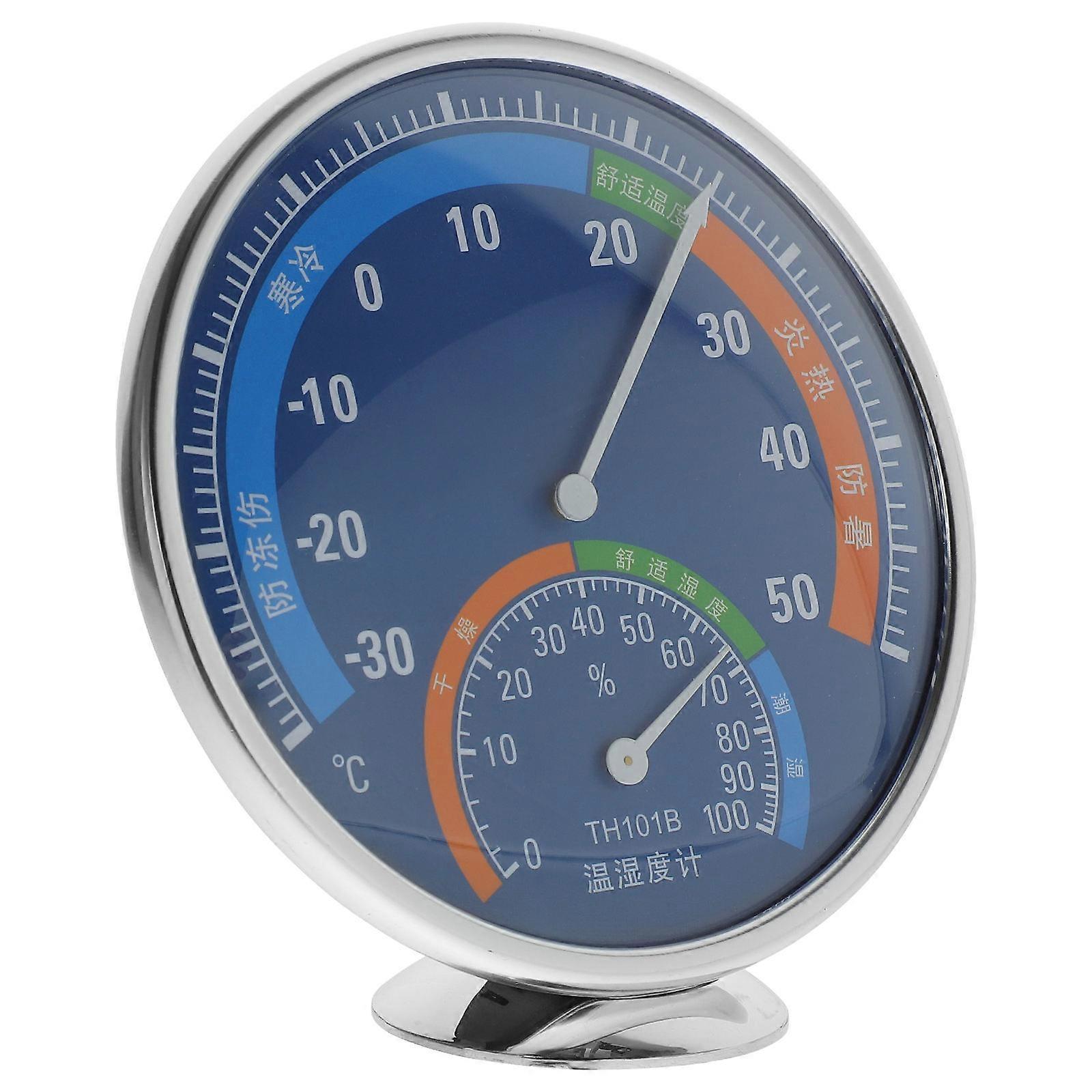 Accurate Household Temperature Monitor Wall Indoor Temperature Gauge Analog Hygrometer for Home Office Kids Room 12.7x12.7x2.95cm Blue 1Pcs