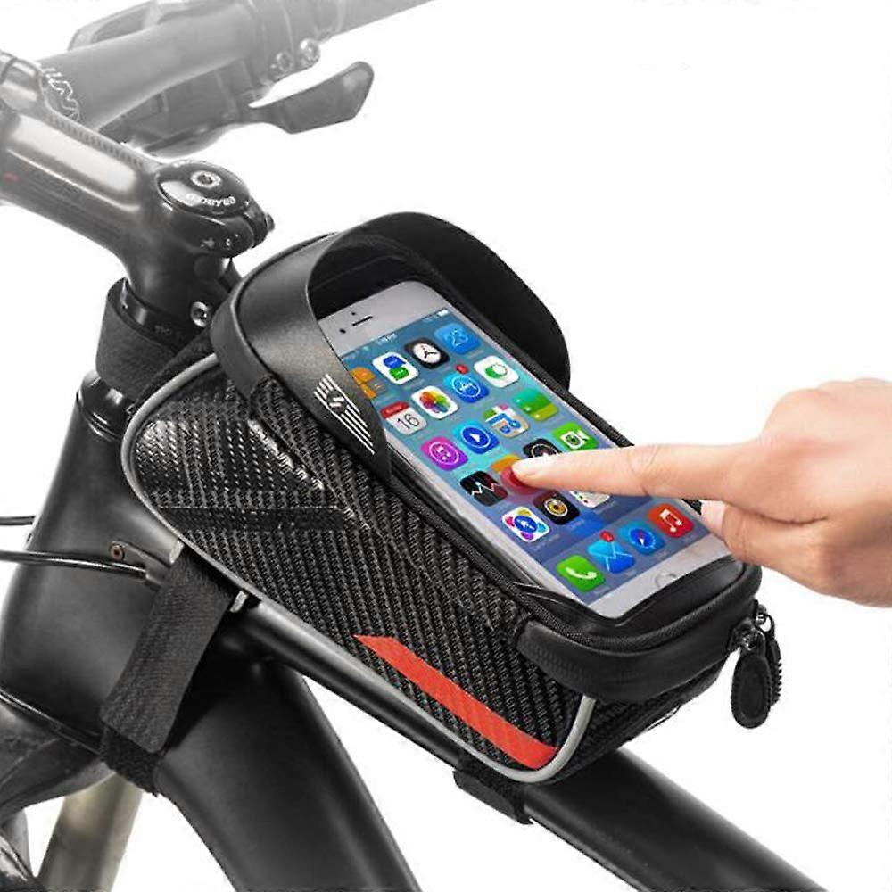 Bicycle Frame Bag Waterproof Handlebar Bag Front Tube, Sensitive Touch For iPhone X/8/7 Plus/7/6s/6 (Fits 7 Inches)