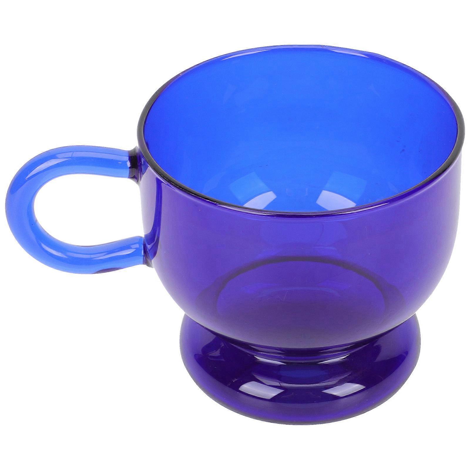 Blue Glass Mug for Coffee, Milk & Water Heat Resistant, Elegant Handle Design Perfect for Home, Parties & Weddings