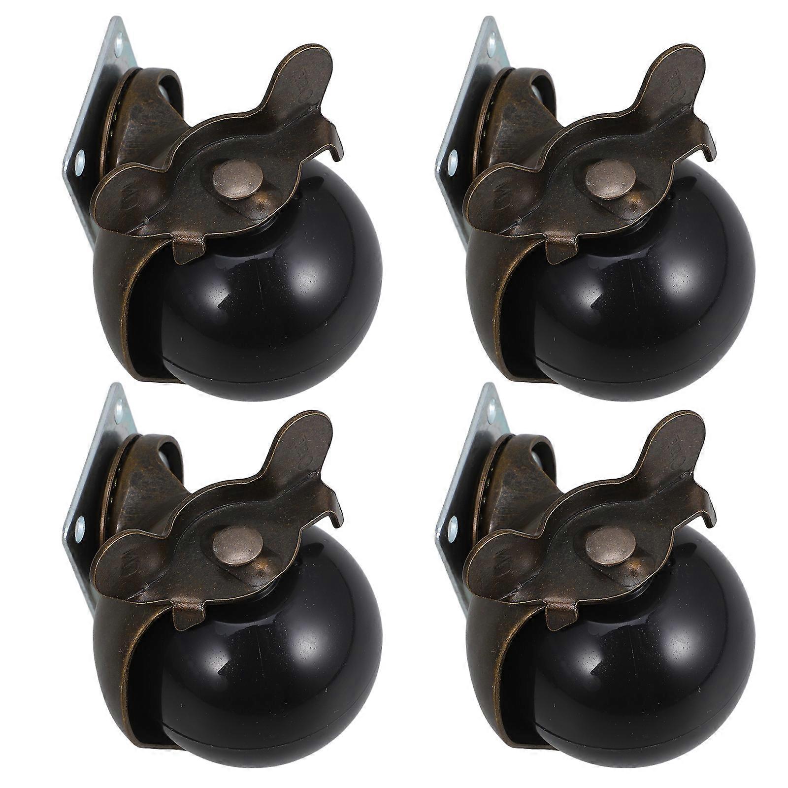 Black Ball Caster for Home Office Use with PP Material 2 Inch Wheel Swivel Plate
