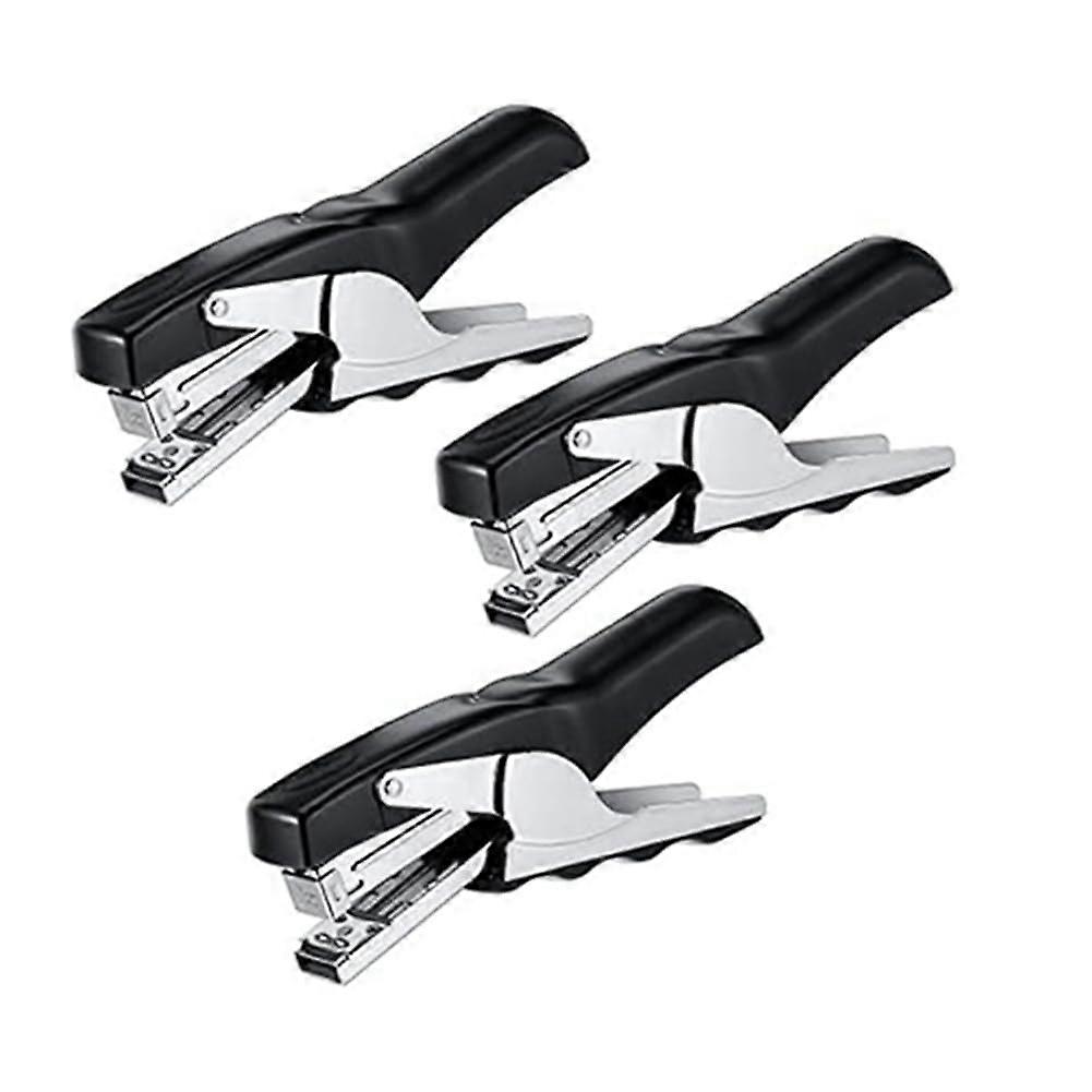 3-Piece Office Stapler Set Desktop And Handheld, 50-Sheet Capacity, Black, For Home And School