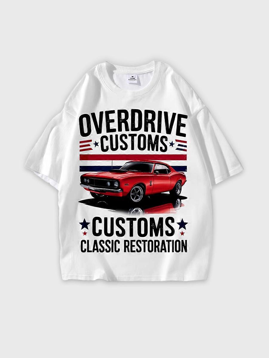 T-shirt round neck Pattern loose short sleeve N114