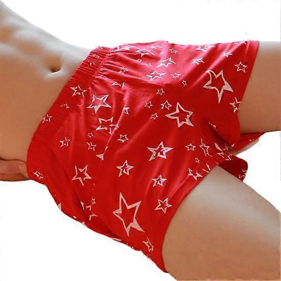 Men Underpants Printed Underwear Loose Elastic Waist Boxer Briefs