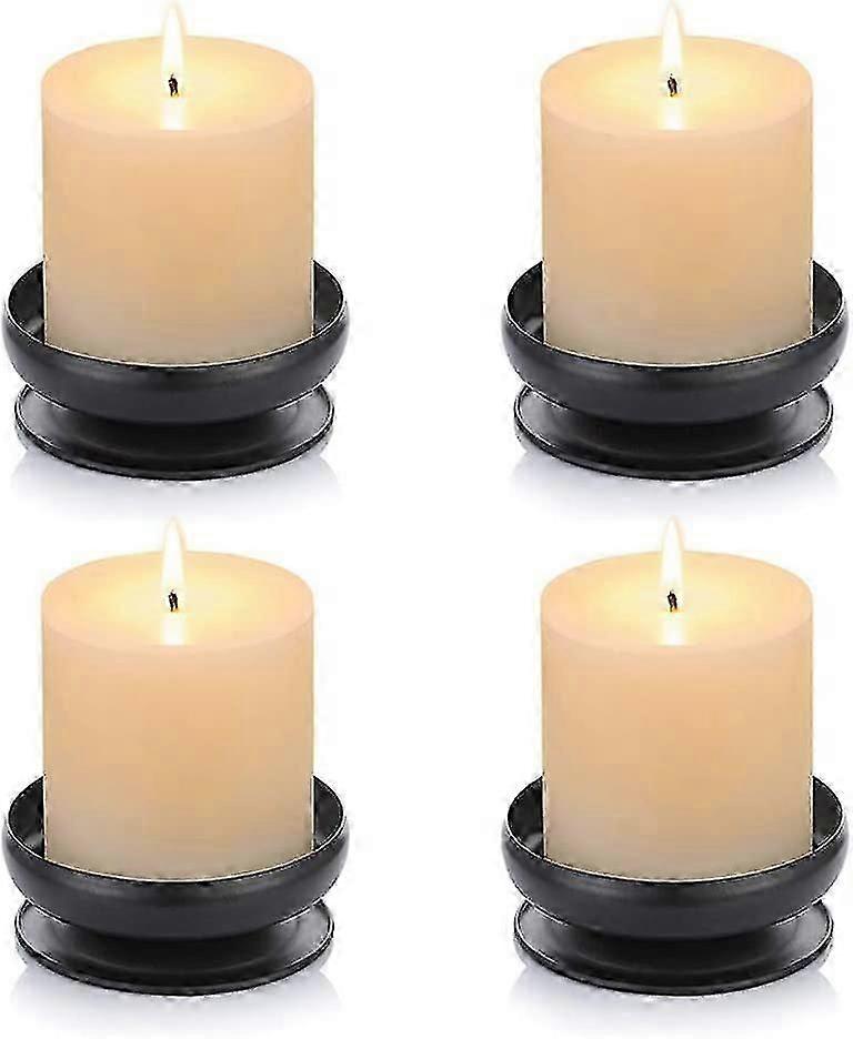 4 pcs candle holder, black
