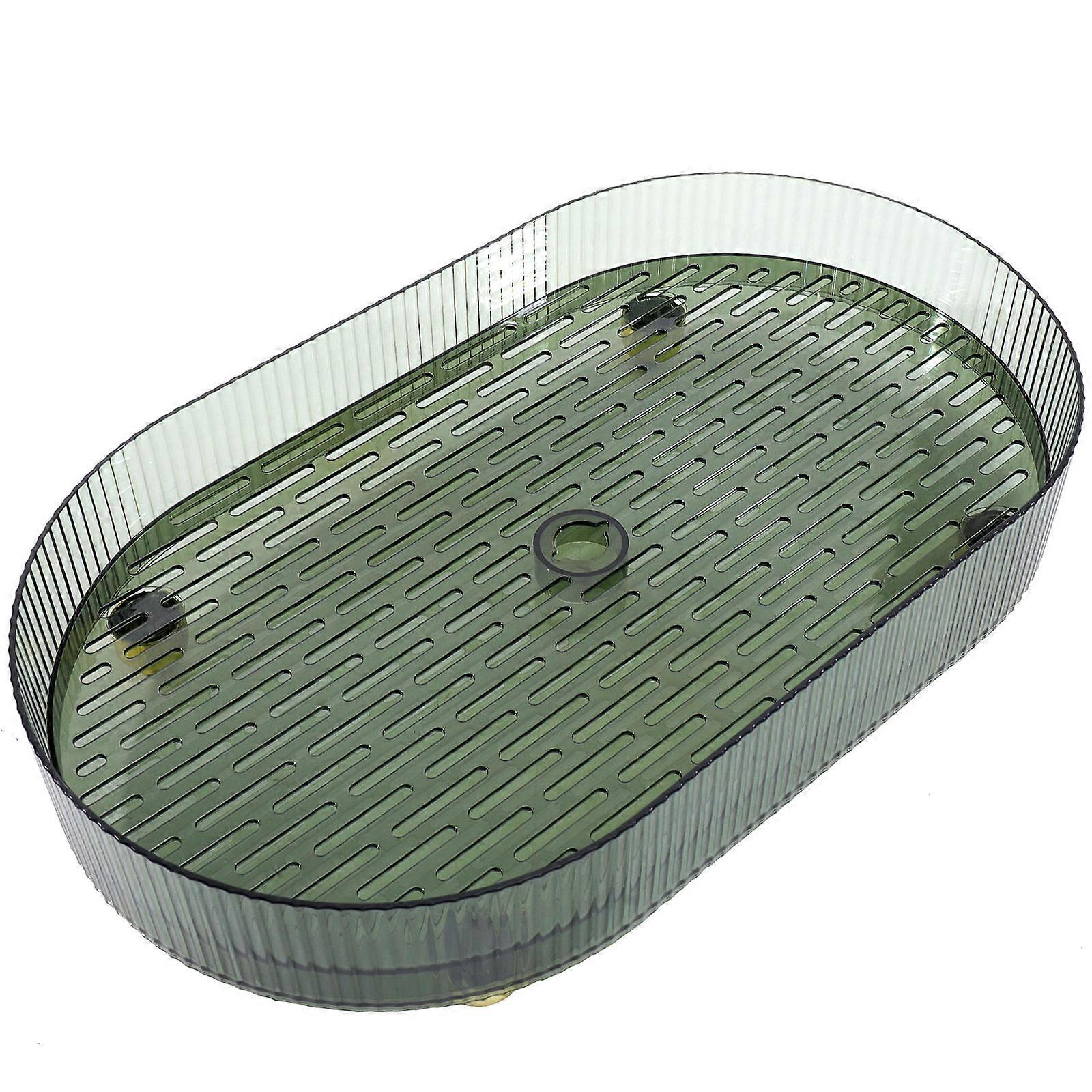 Green Double Layer Draining Tray for Home PET ABS Material Kitchen Storage .8x5.9 Inches