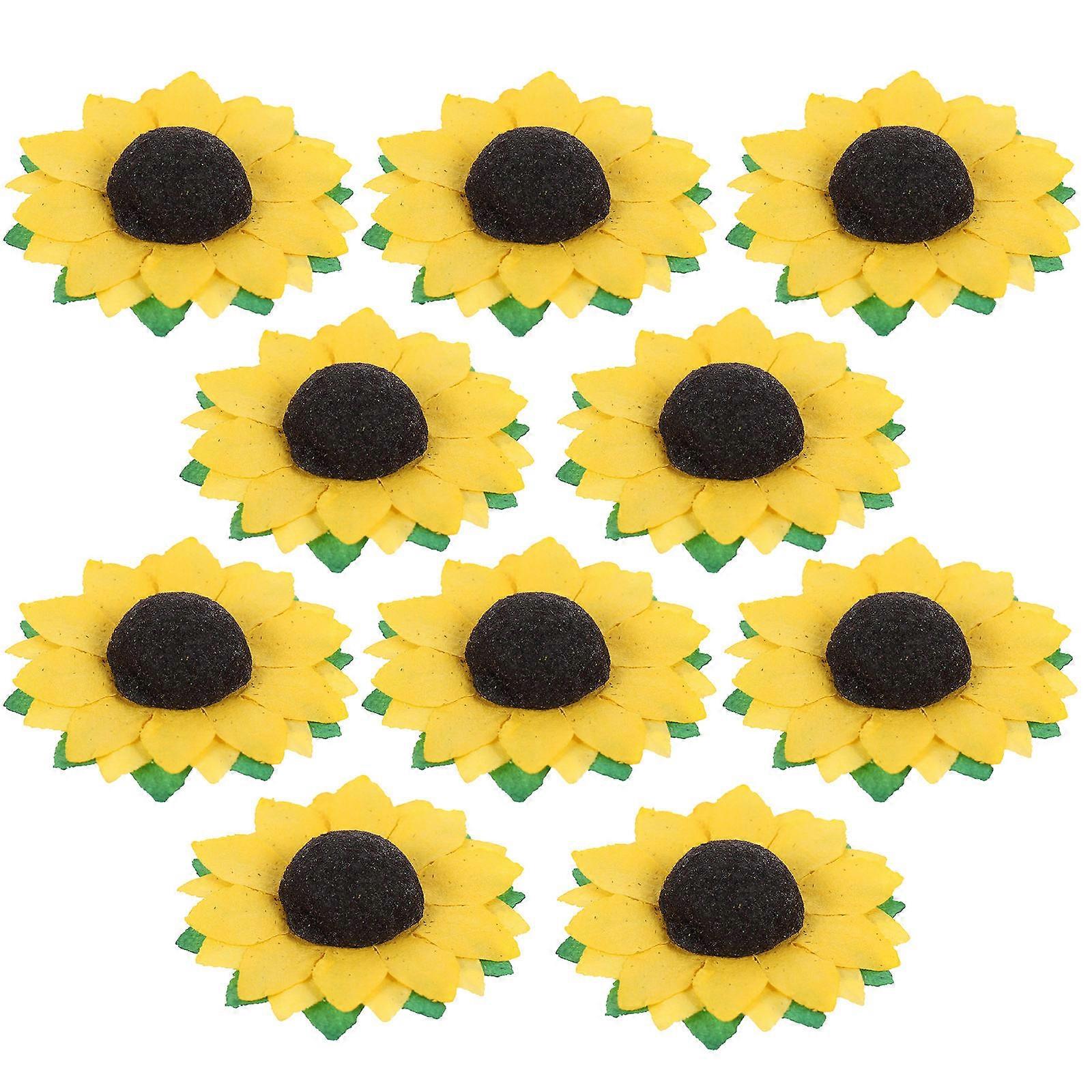 Têtes de tournesol en papier jaune pour la décoration avec un beau design et une quantité suffisante 100pcs