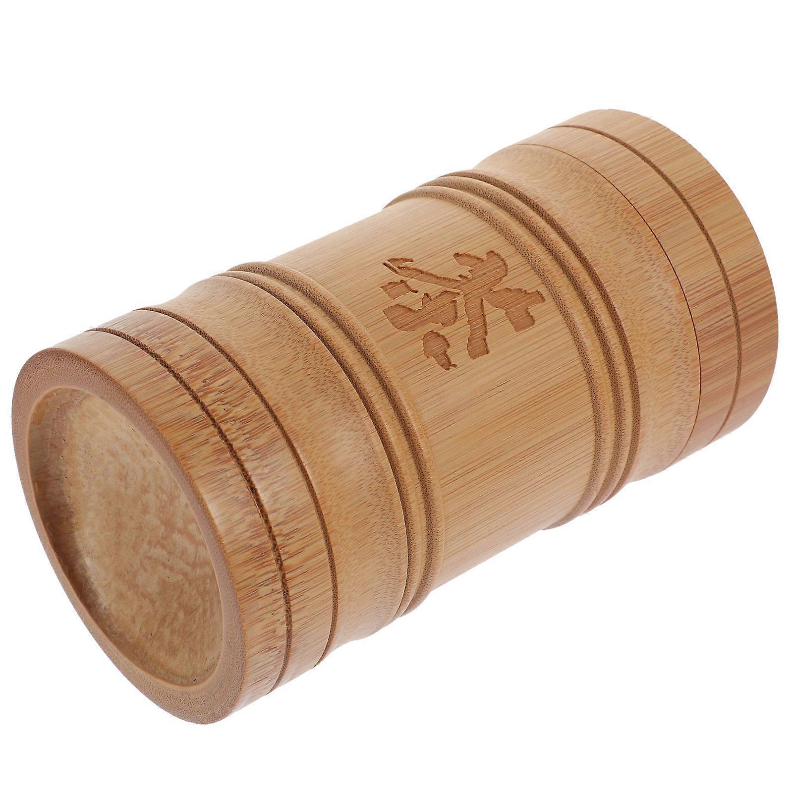Bamboo Tea Storage Jar with Lid for Kitchen Use Keeps Dried Food Fresh Khaki Color