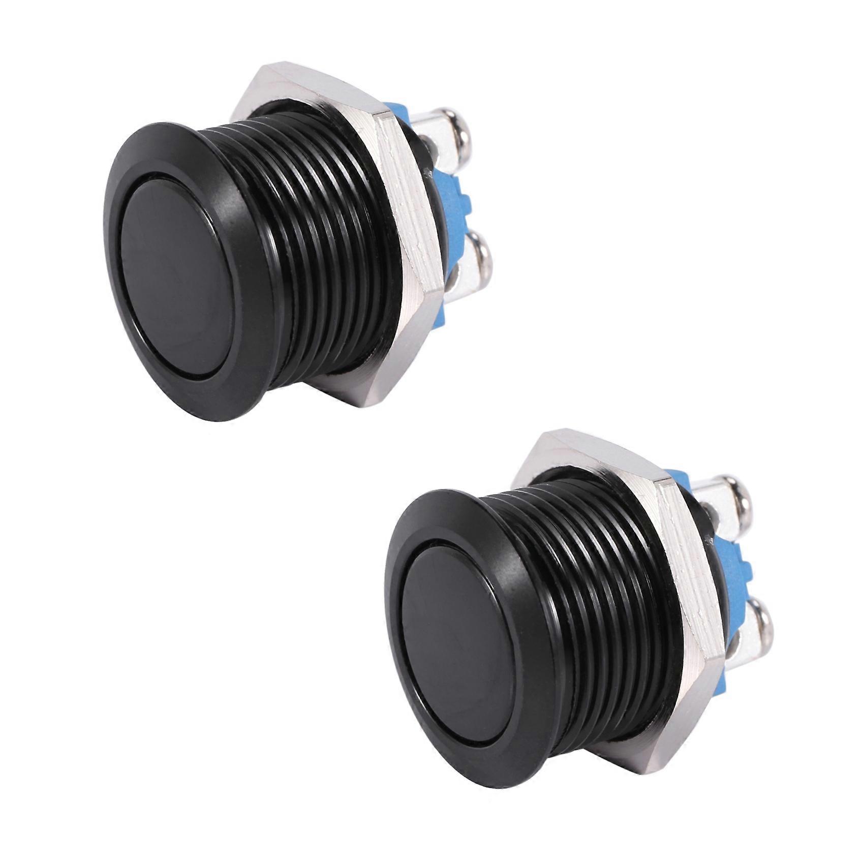 2X Horn Switch Horn Button Push Button Switch For Car 16mm 12V