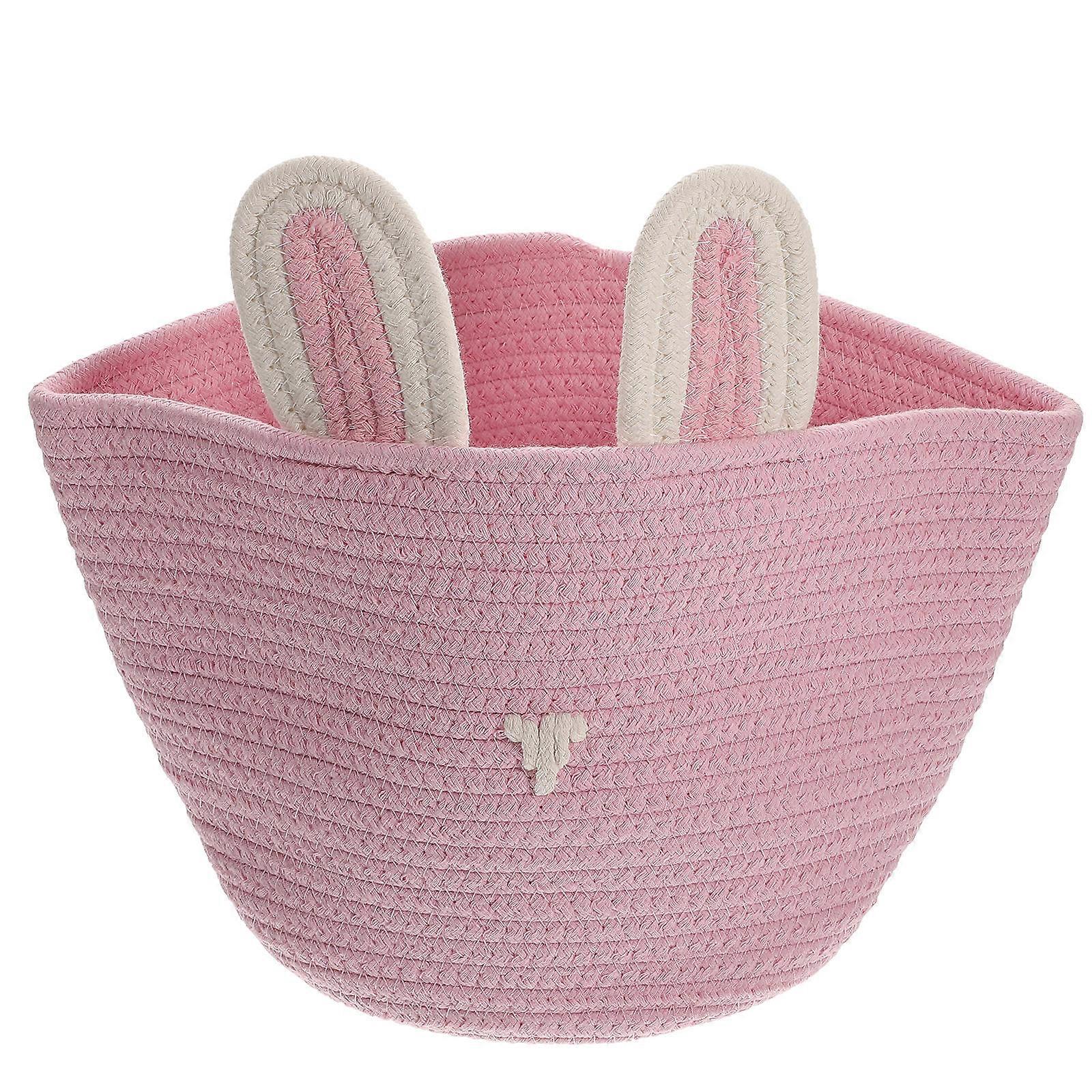 Soft Cotton Rope Rabbit Basket – Decorative Storage for Snacks, Sundries, and Essentials – Multi Use Organizer for Home, Bedroom, Office