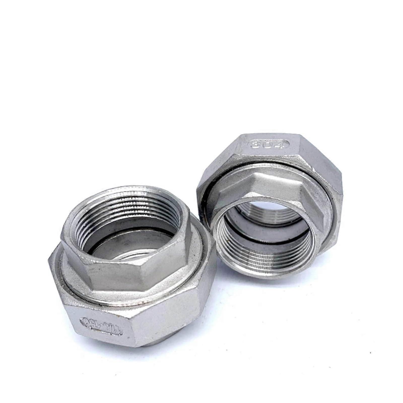 1/8'' 2'' NPT Female Thread Screw Union 304 Stainless Steel Water Casting Pipe Fitting Joint Coupling Connector (3/8') 3/8' NPT Thread.