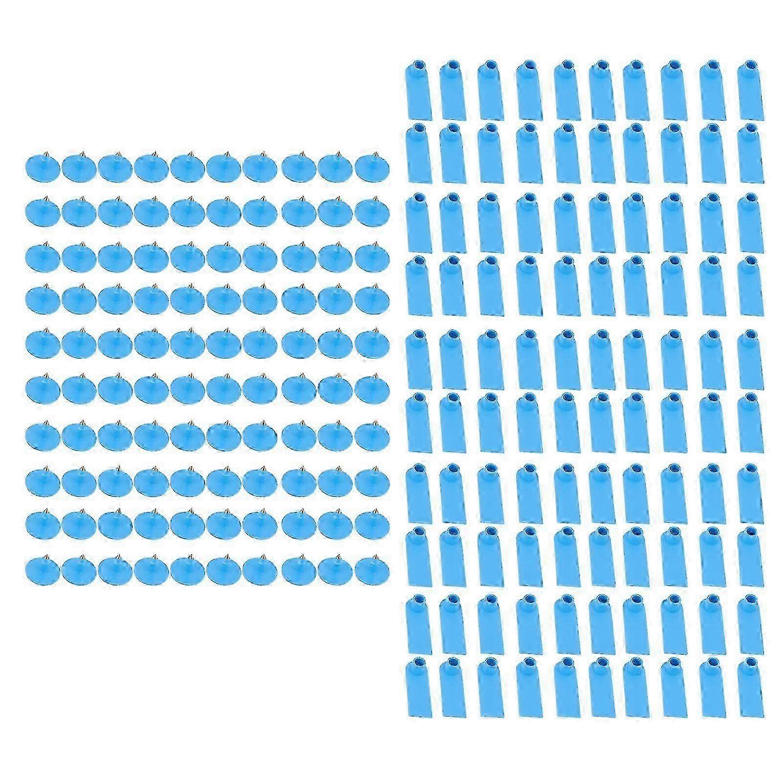 100Pcs Professional Livestock Ear Tags for Pigs Cows Sheep Cattle Blue
