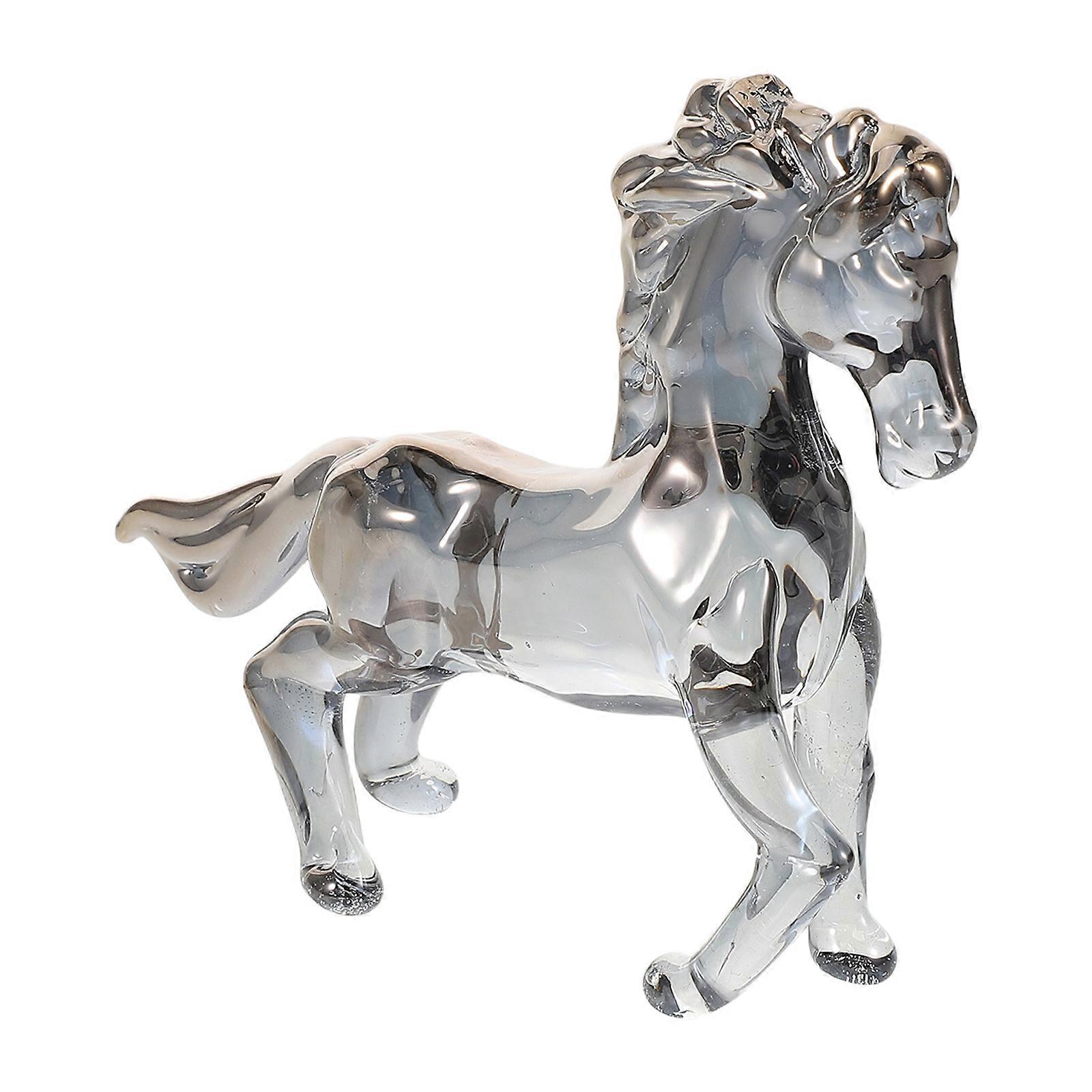 Horse Statue For Table Crystal Standing Horse Elegant Room Display 1Set