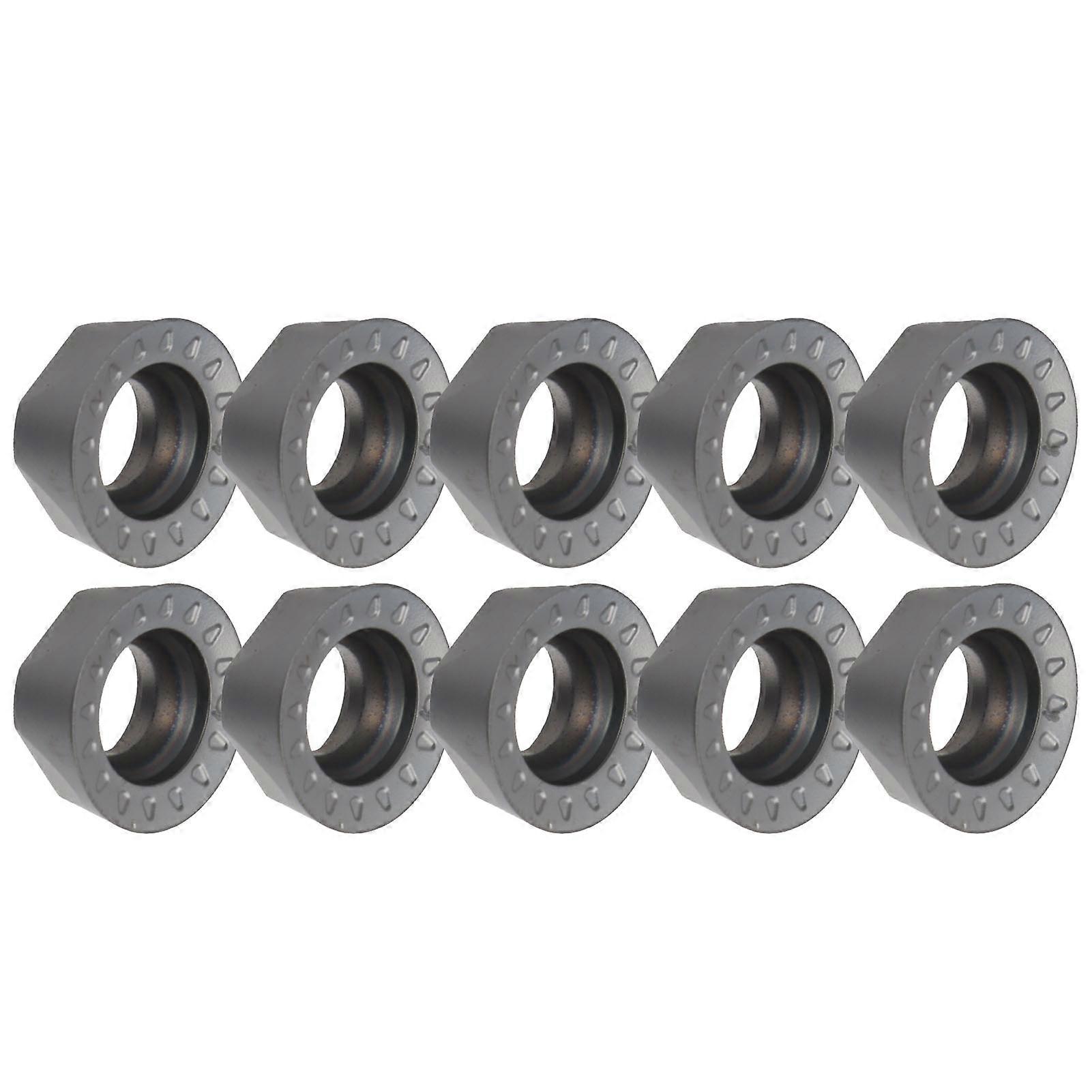 10Pcs Turning Insert Carbide Round Blade Lathe Cutter Milling CNC Cutting Tool Set Kit(RPMT10T3MOE-JS )
