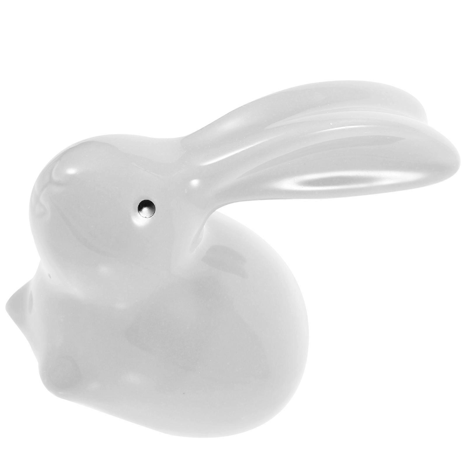 Small Porcelain Bunny Desktop Decoration Suitable For Office 8.5X7.8CM Cute 1Set