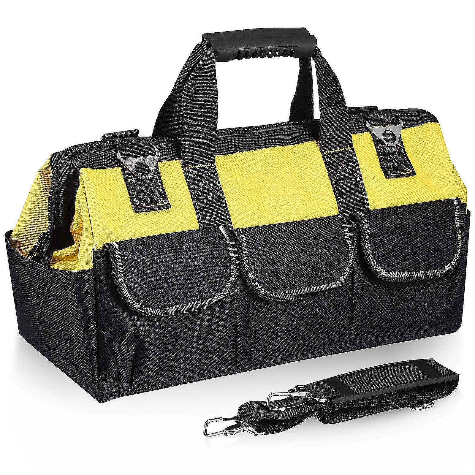 Heavy Duty Oxford Tool Bag with Wear Resistant Bottom – Large Portable Storage for Electricians, Mechanics & DIY Projects – Ample Space, Durable