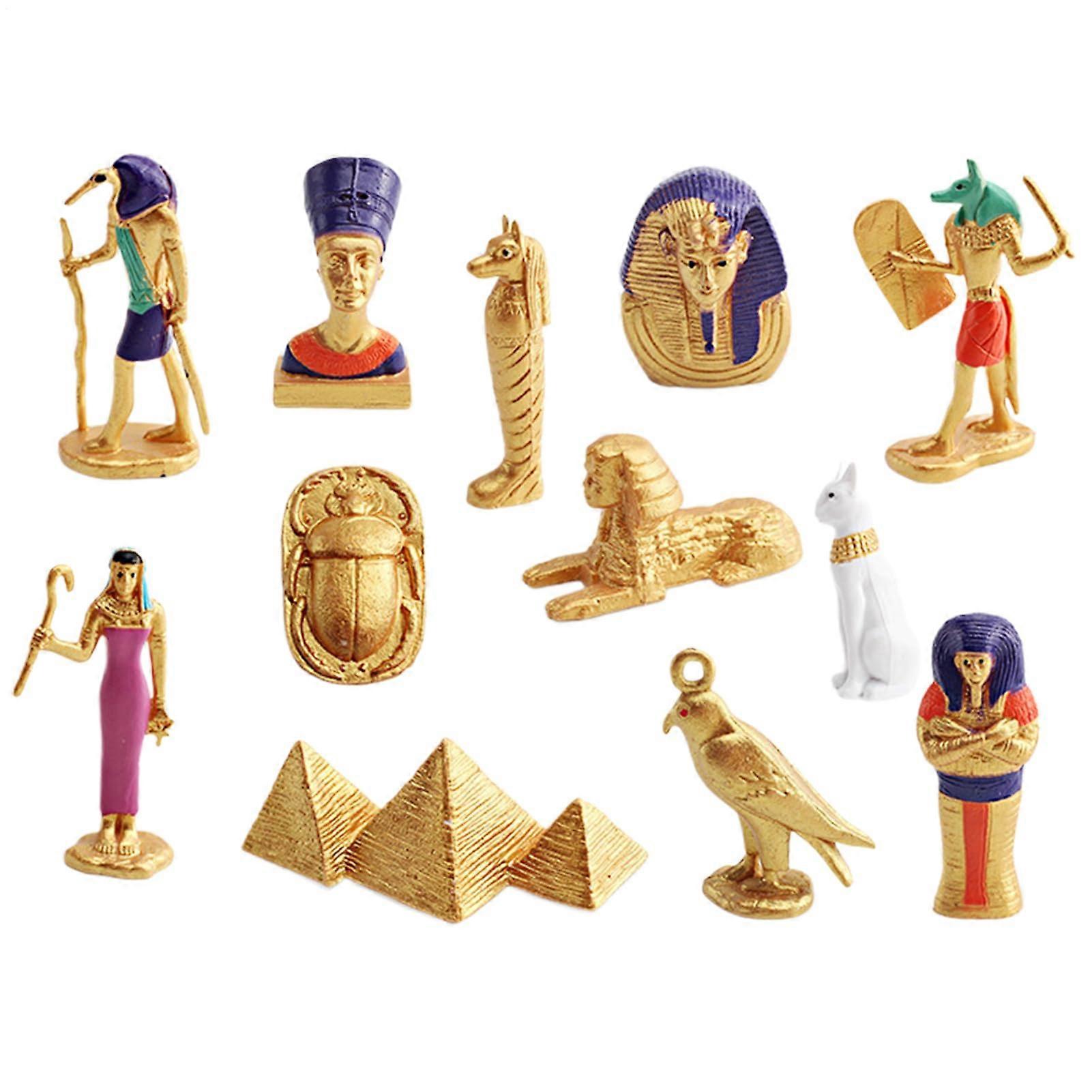 Egyptian Figurines Educational Mini Figures For Classroom Display, Decorative Architecture Toy Set Compact Size