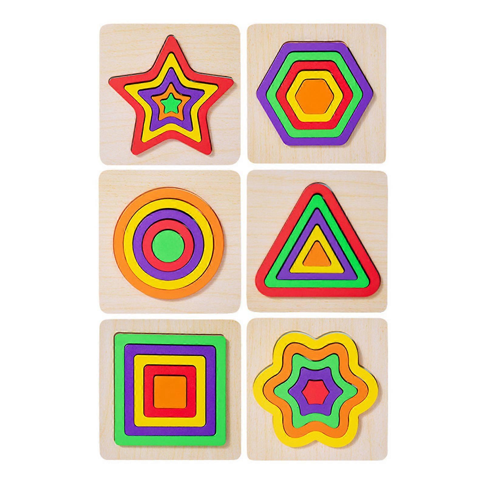Wooden Educational Shape Puzzle, ,Colorful Fun Puzzle Game Playthings, Parent Children Interactive Game, Birthday Present for Kids