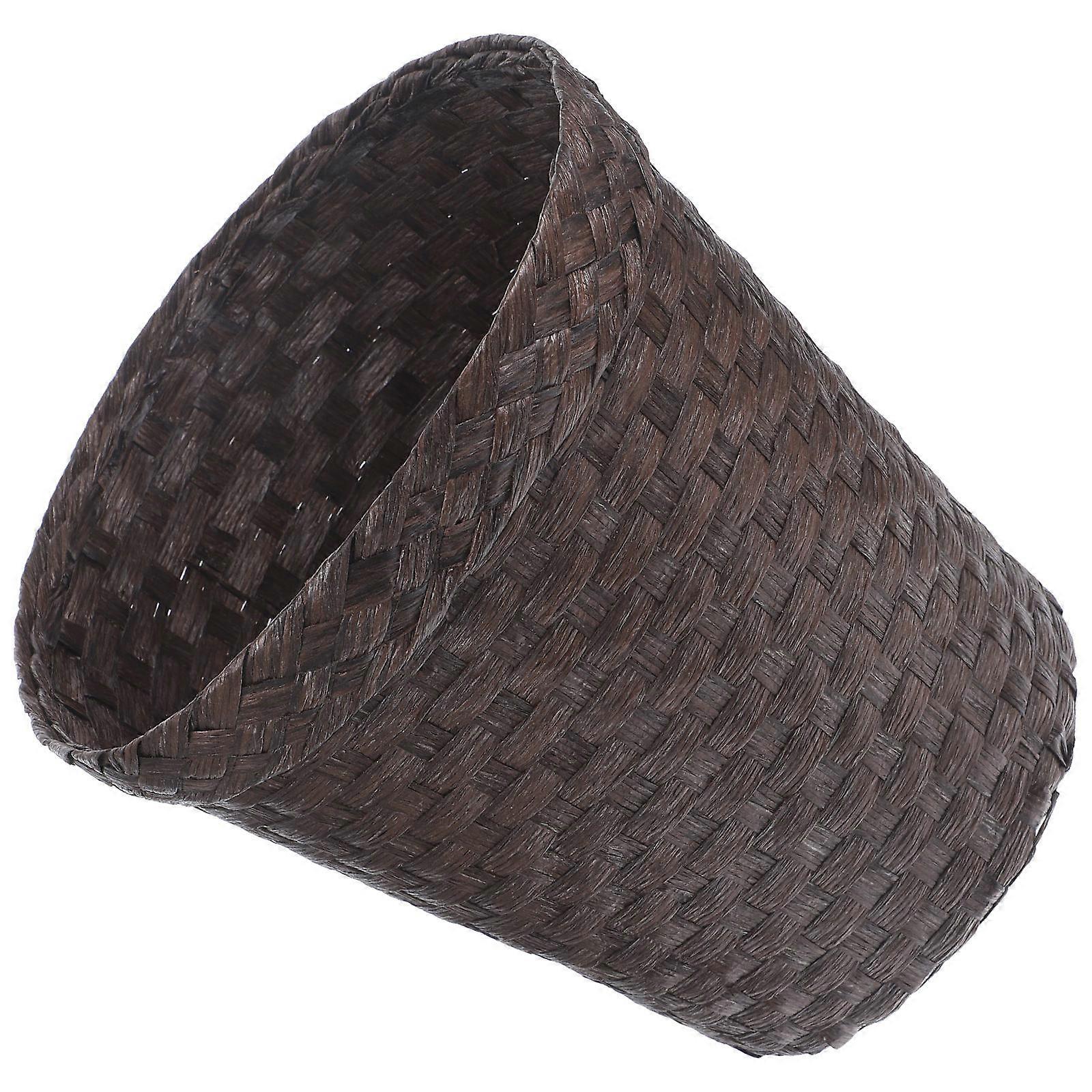 Rattan Woven Basket for Storage Use in Coffee Color with Large Capacity 1 Piece