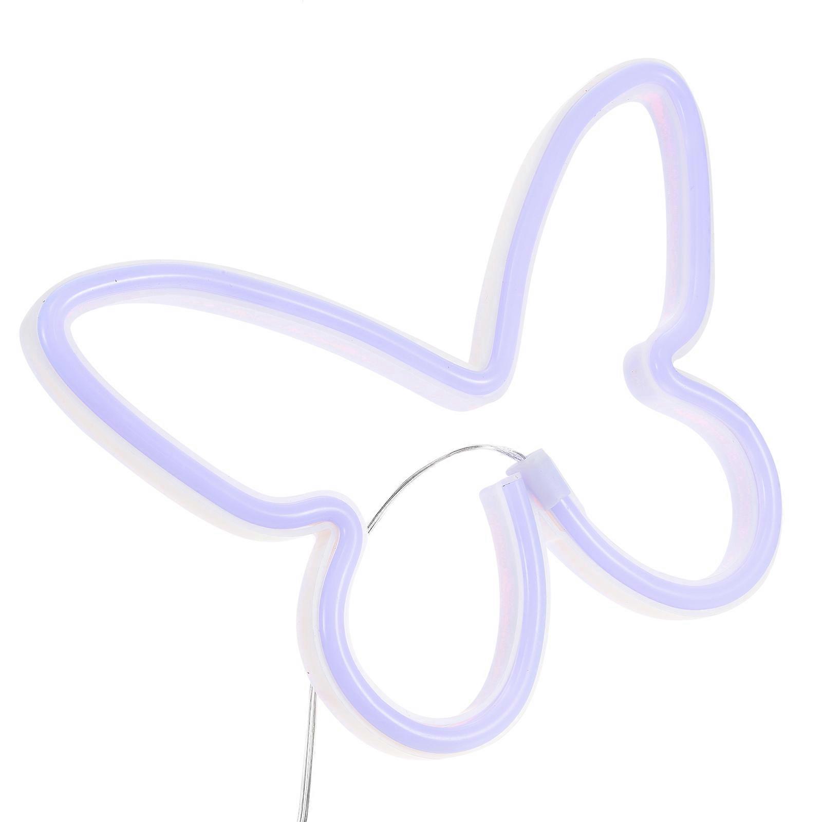 Blue PVC Neon Butterflies Light for Bedroom Decor Safe Durable with USB Charging 3 AA Batteries Required