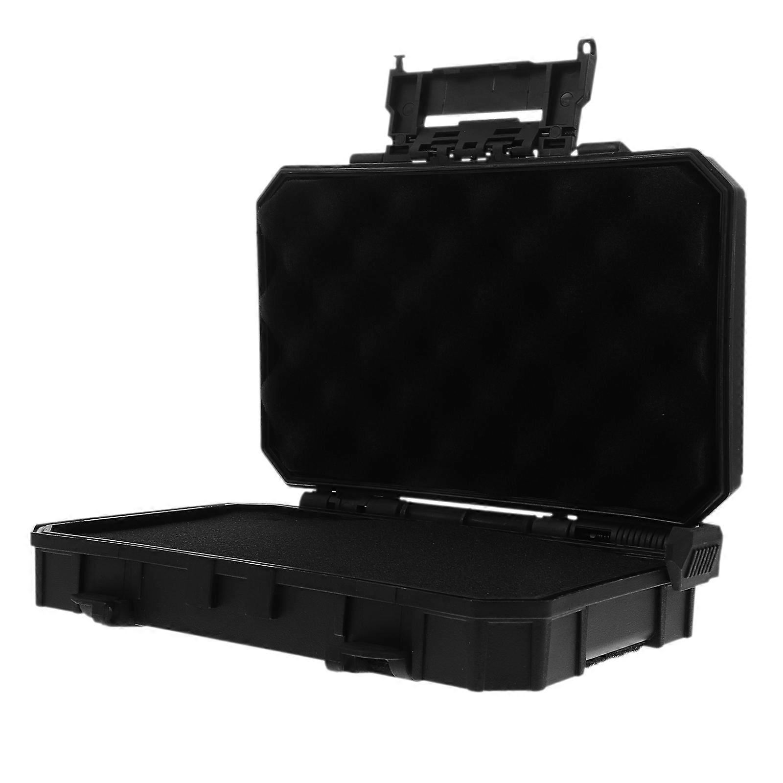 Airtight Portable Tool Suitcase For Outdoor Activities Shockproof Black Retaining Box 20X14.5Cm 1Pcs