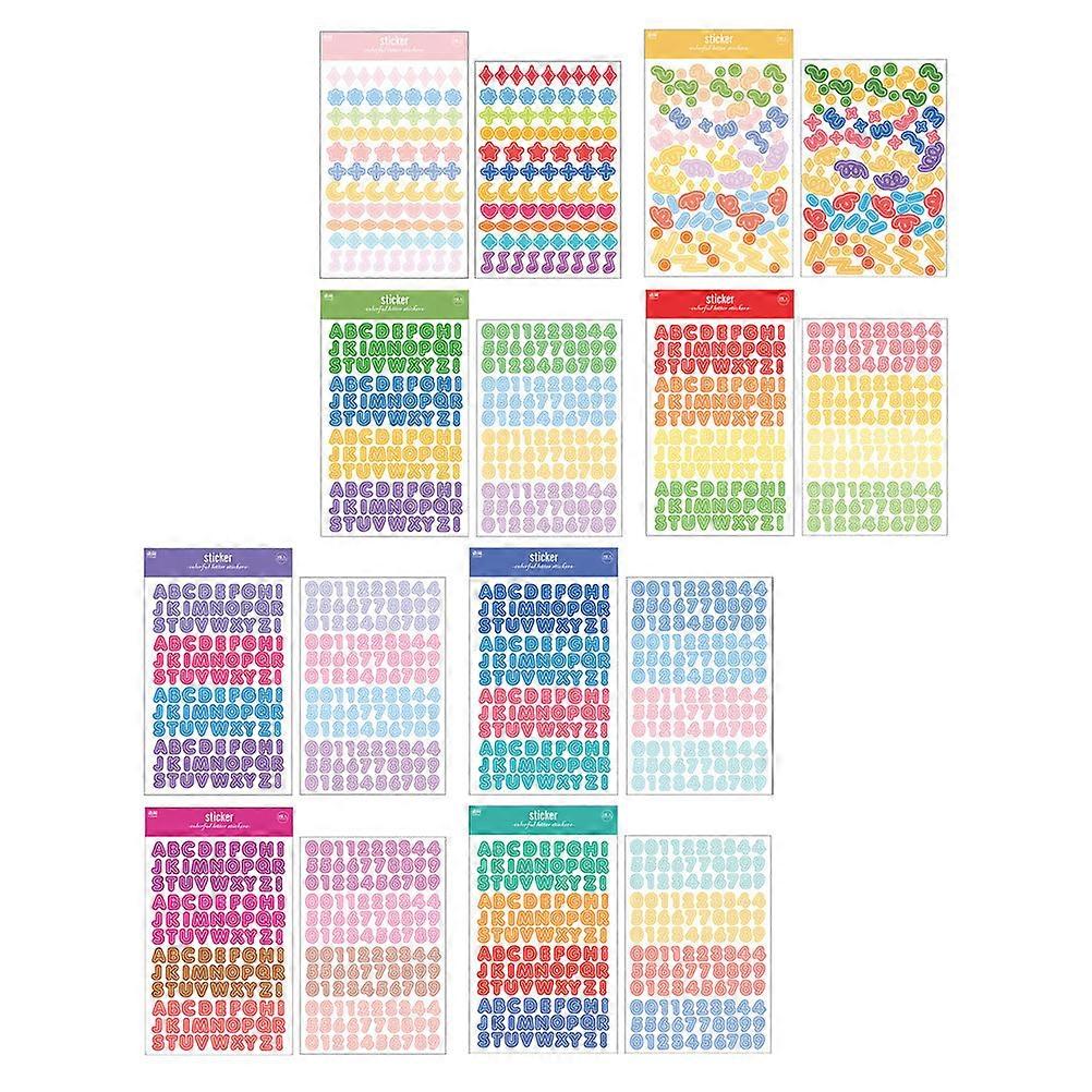 16 Sheets Scrapbook DIY Alphabet Stickers Self-Adhesive Decorative Letters For Handmade Crafts Assorted Color
