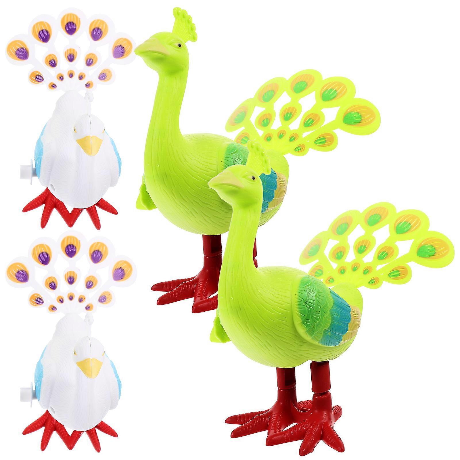 Portable WindUp Toy with Cute Cartoon Peacock Design for Kids Playing ABS Material Assorted Color