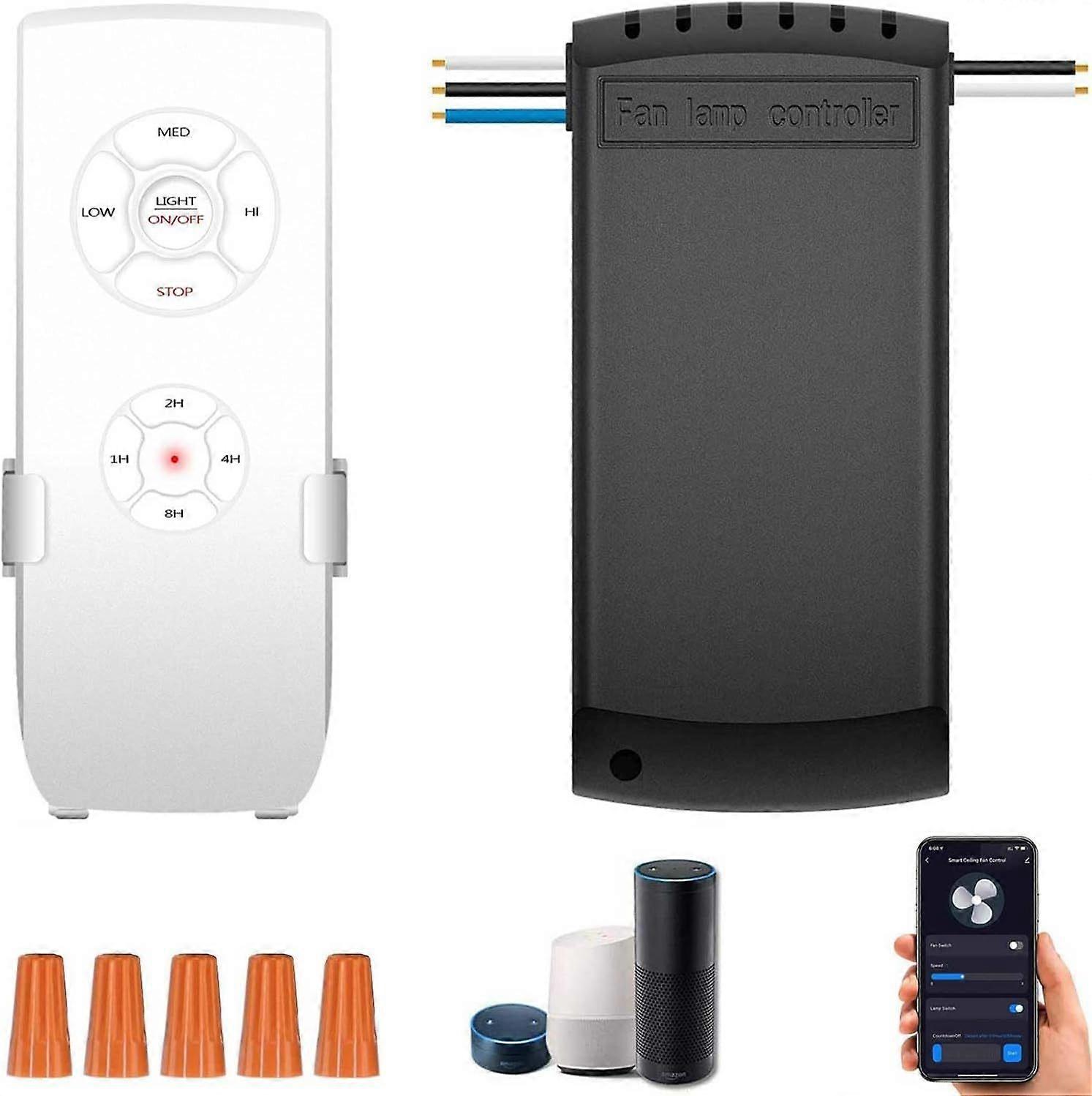 Smart WiFi Fan Switch Ceiling Fan and Light Remote Control Kit, WiFi Controller