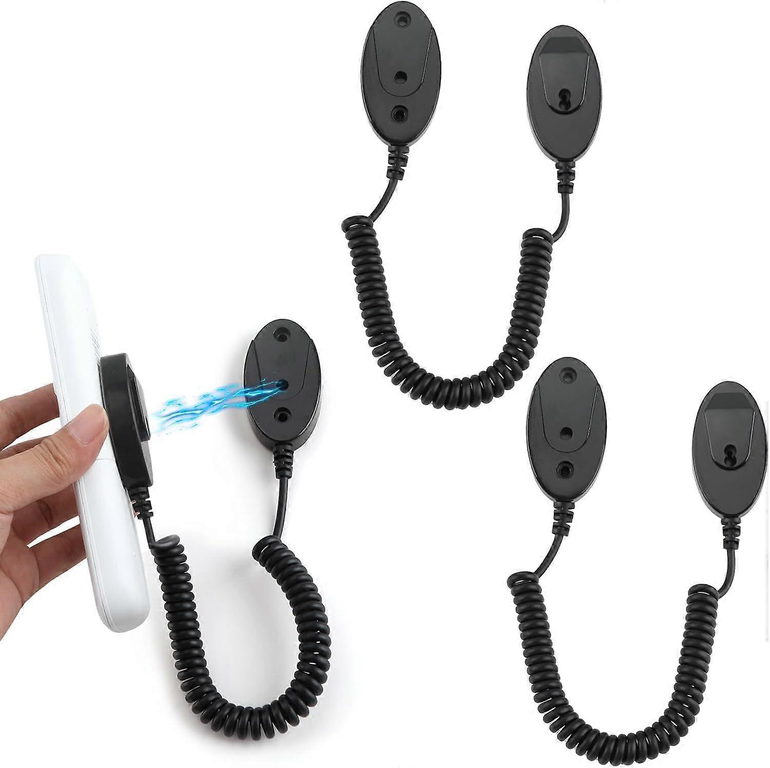 2 Pack Magnetic Remote Leash Control Holder with Security Cable, Retractable Tidy Anti-los