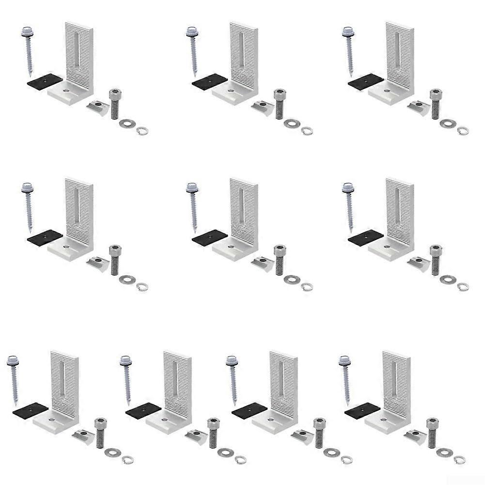Robust aluminum solar panel mounts for pitched roofs, flexible height adjustment for metal roof substructures (10 pieces) 10pc