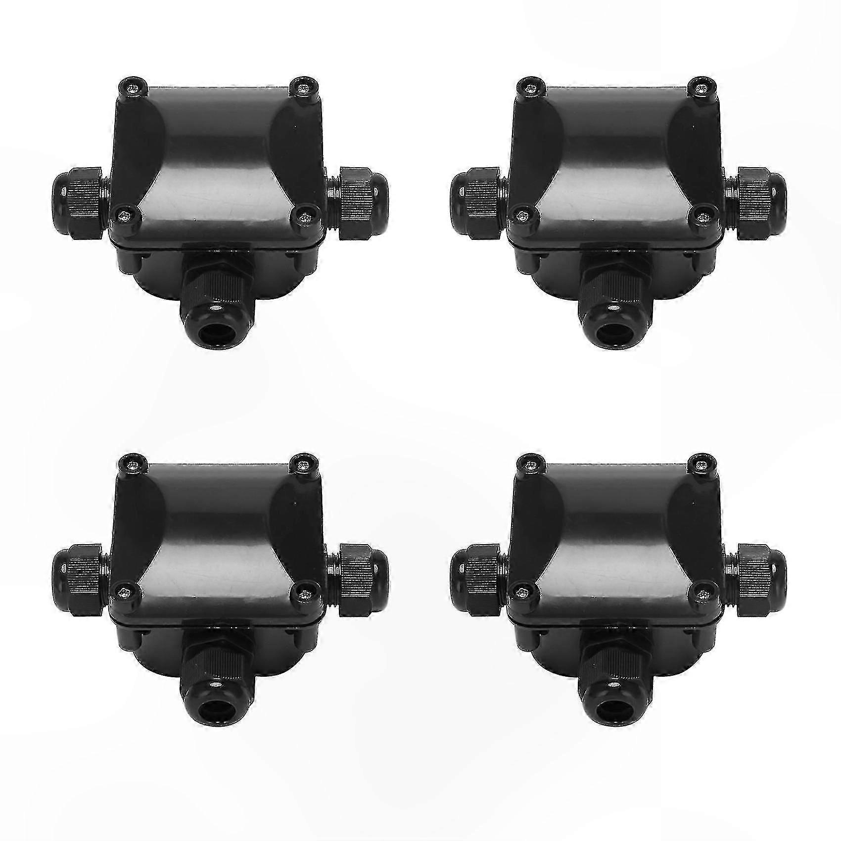 4-Pack IP68 Waterproof Junction Boxes for Outdoor Electrical Cabling 3-Way Connectors 5.5mm-10.5mm
