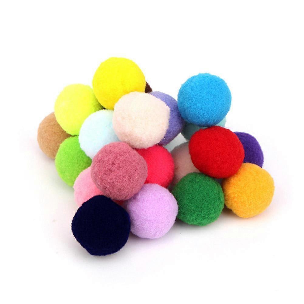 Polyester Elastic Fluffy Balls 10-Pack Interactive Cat Toy Quiet Noiseless Soft Safe for Indoor Outdoor Playtime
