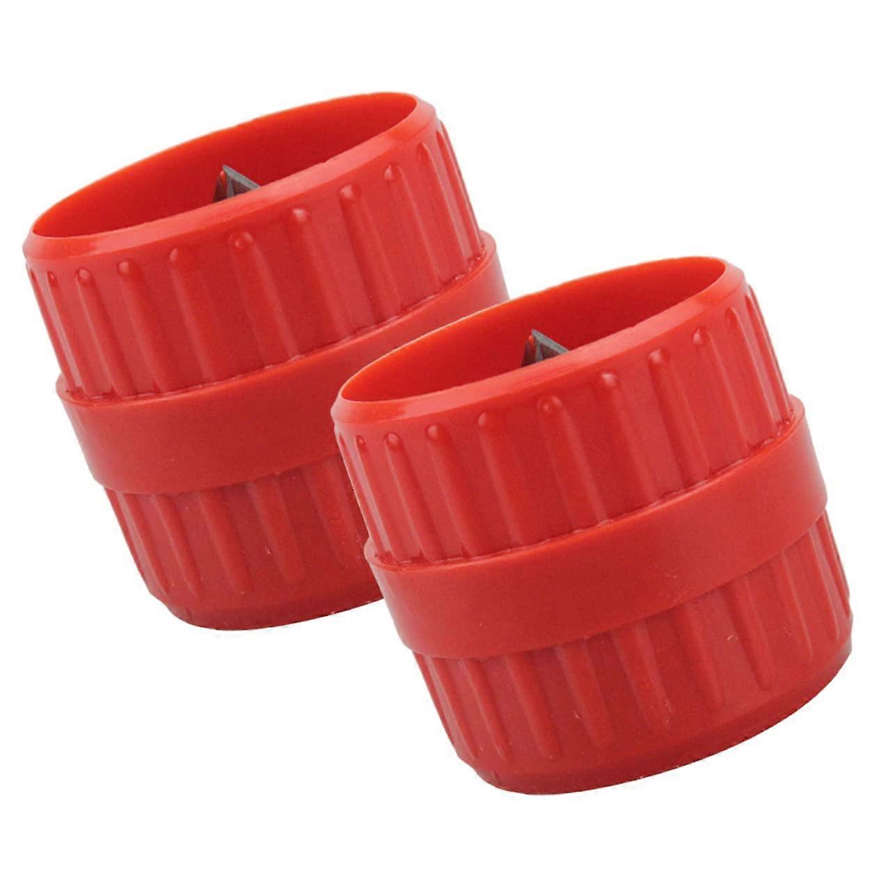 2Piece Pipe Deburring Tool with Blades, Compact for Copper and Plastic Pipes