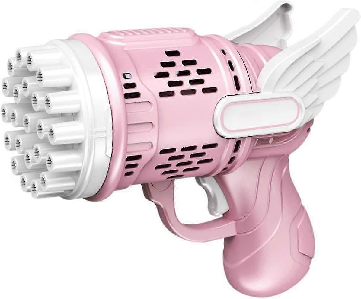 Automatic Pink Bubble Gun - 23-Hole Bazooka for Children's Outdoor Fun