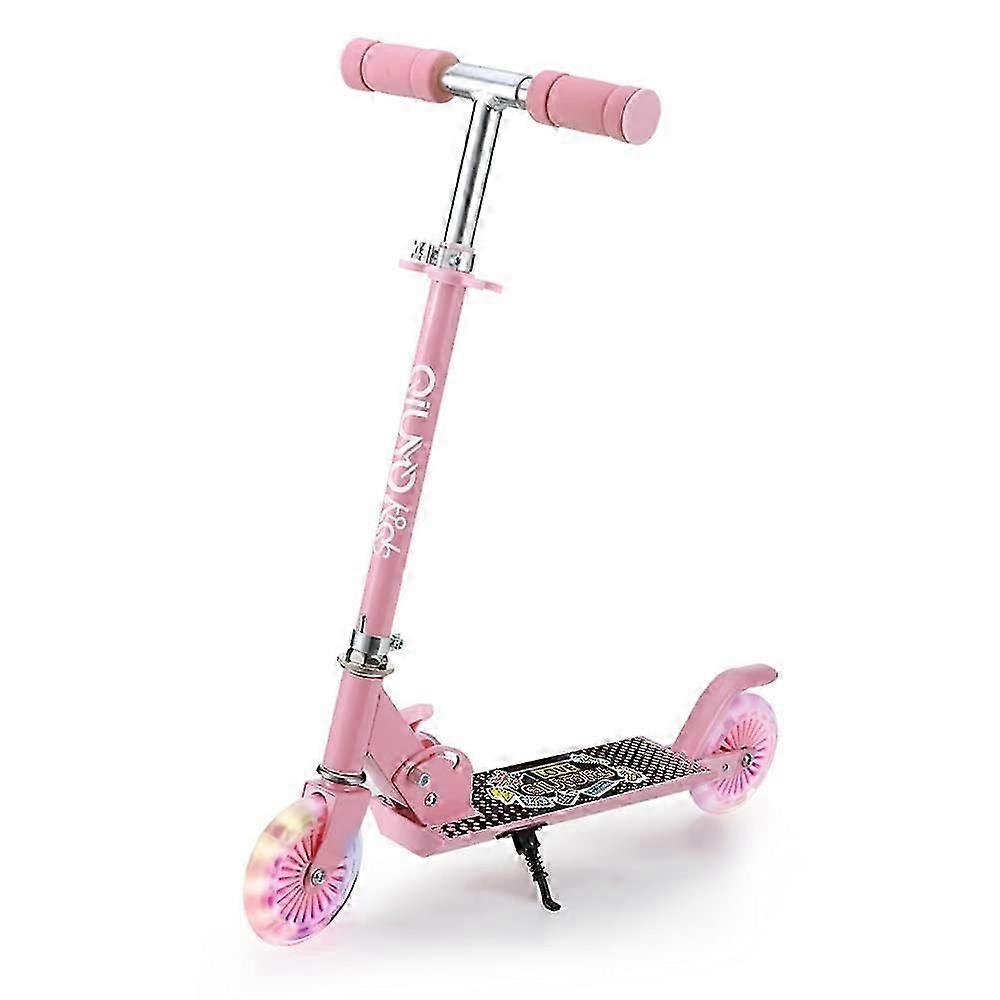 Kinderroller 47 Jahre, 2 LED-Räder, verstellbar klappbar, rosa