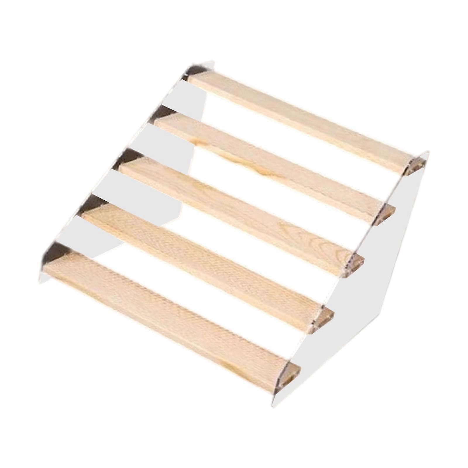 Multiple Layer Wooden Showcase Shelf For Collectible Figures Clear Acrylic Panels And Easy Assembly  30cm fivelayer