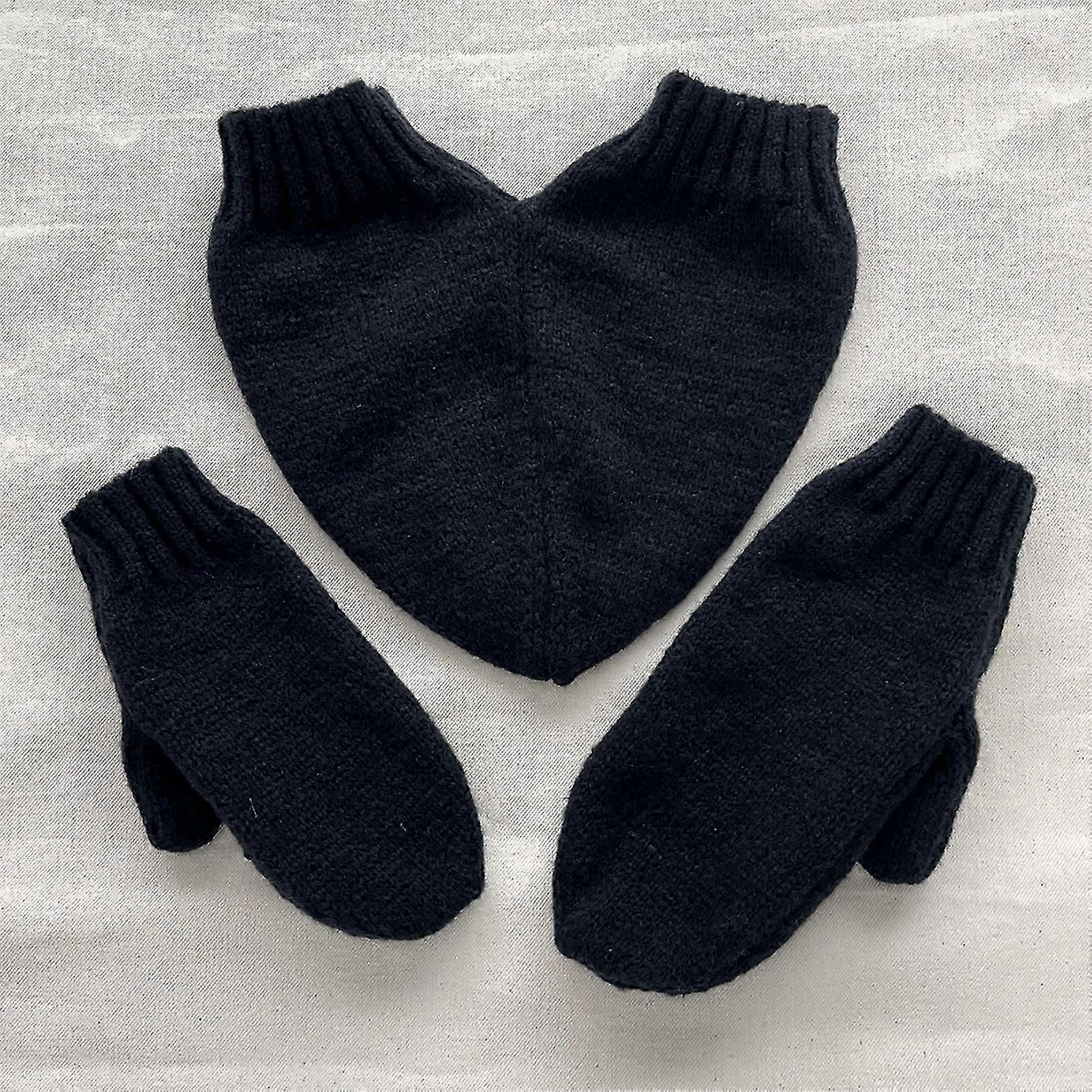 Par Cold Weather Handskar Thicken Warm Par Handskar Vinter Stickade Varma Handskar För Utomhus Kallt Väder