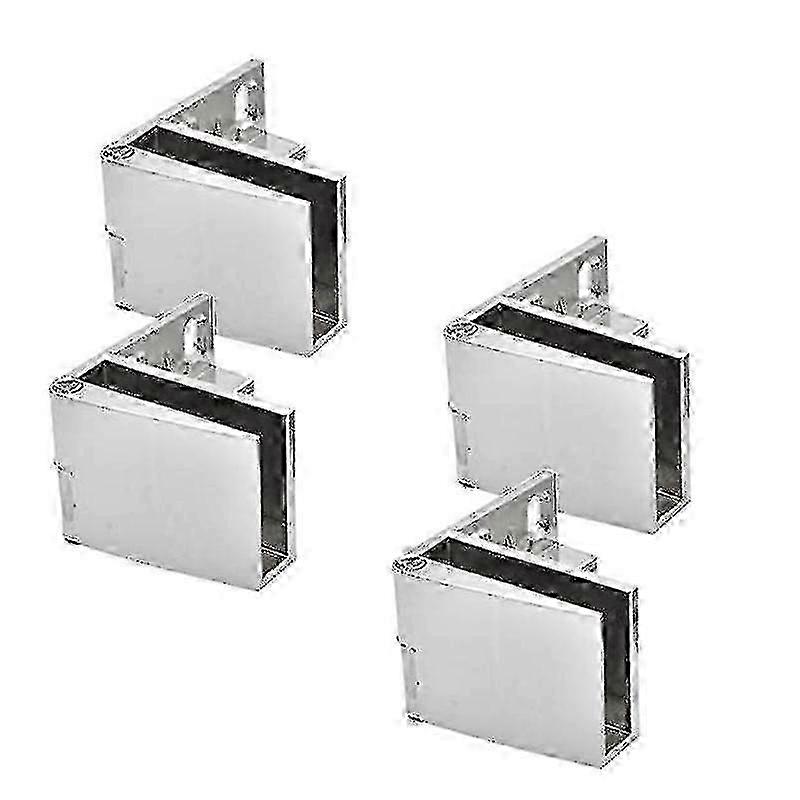 4 Pack Silver Glass Cabinet Hinges for Wine Cabinets & Display Cases - Durable & Smooth Operation