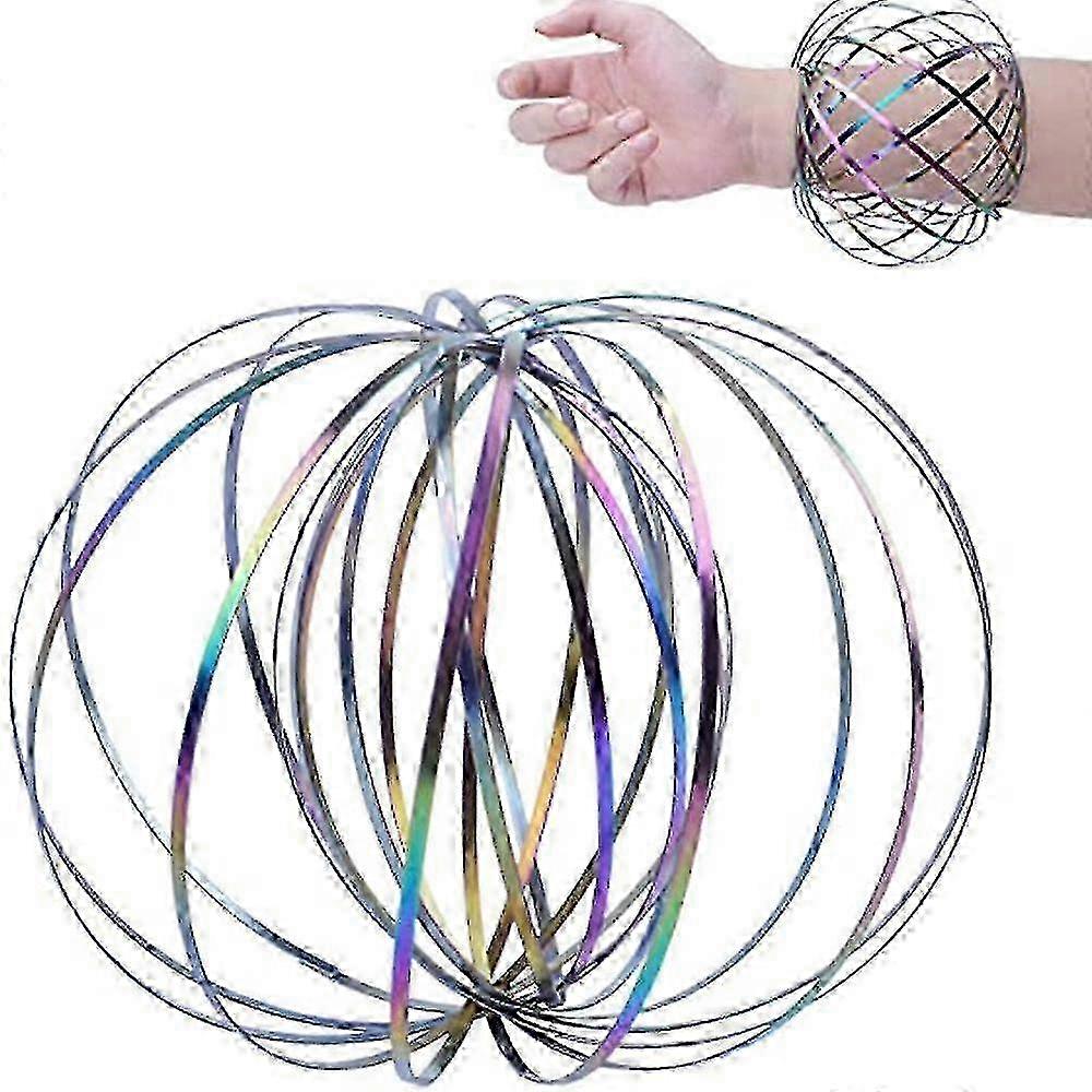 Stainless Steel Magic Flow Arm Ring Toy - Interactive 3D Spinning Ring for Fun and Play