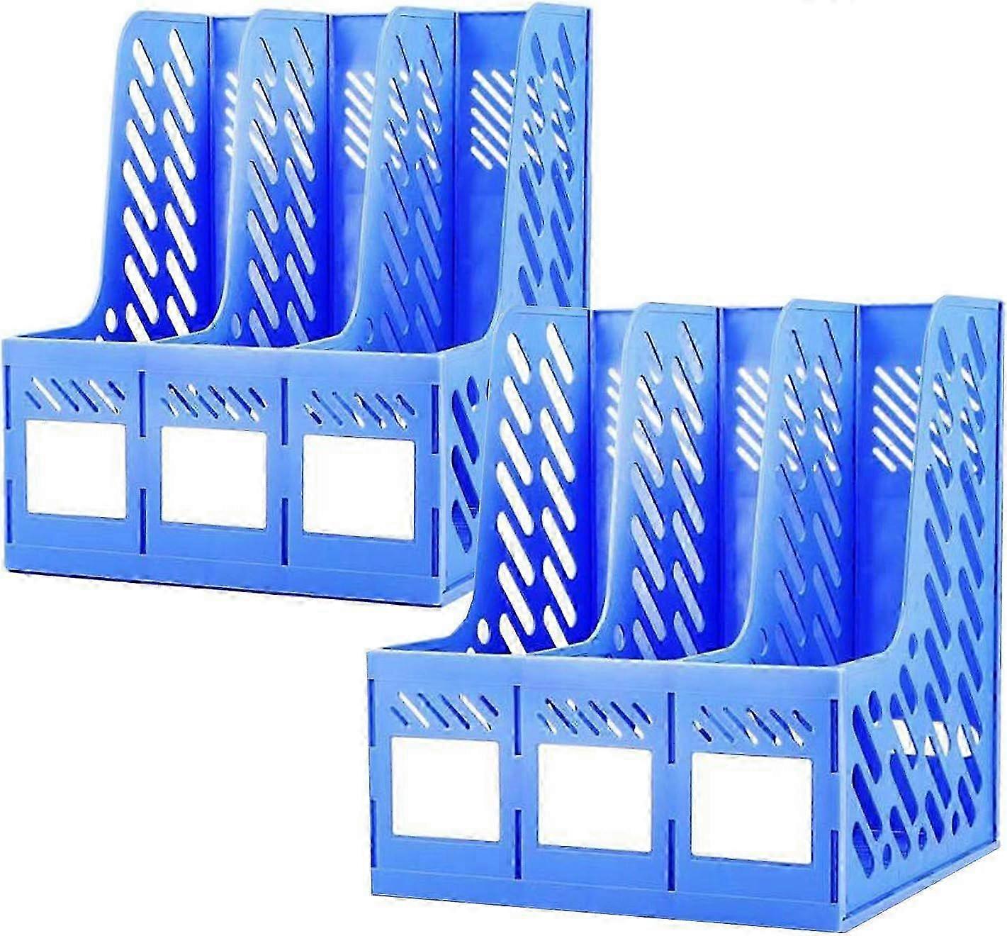 2PC Plastic Storage Box Office Document Organizer Magazine File Holder Paper Sorter