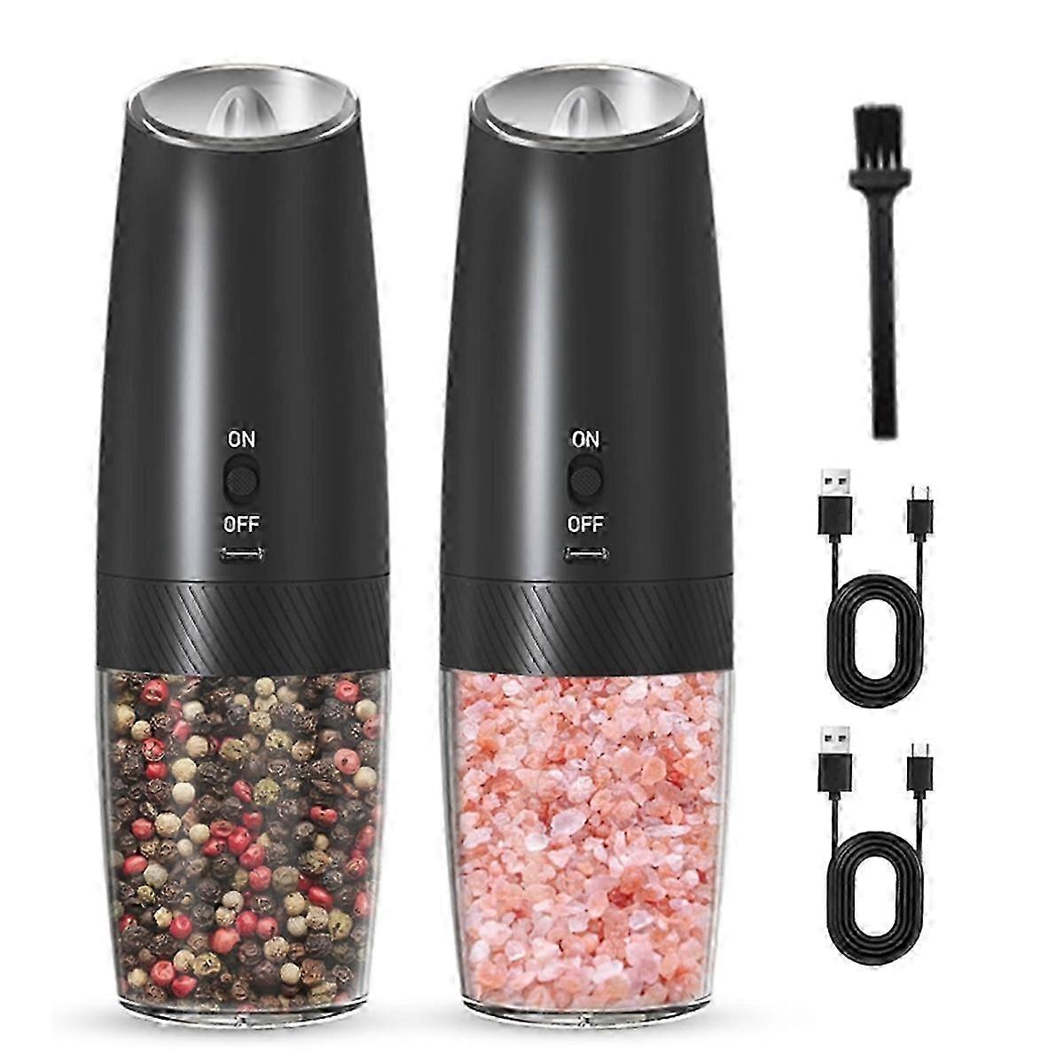 Rechargeable Salt and Pepper Grinder Set Adjustable Coarseness