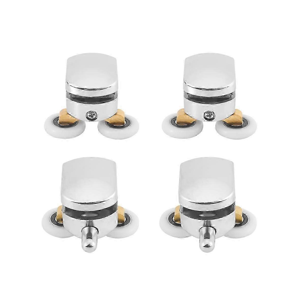 4 Stück 23 mm Duschtürrollen Schiebeduschtüren Räder Ersatzrollen Kufenrad (2 oben und 2 unten)