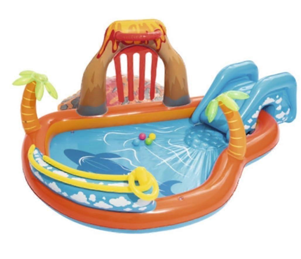 Inflatable Swimming Pool Thickened, 265x265x104cm, Family Pool With Fountain, Marine Ball
