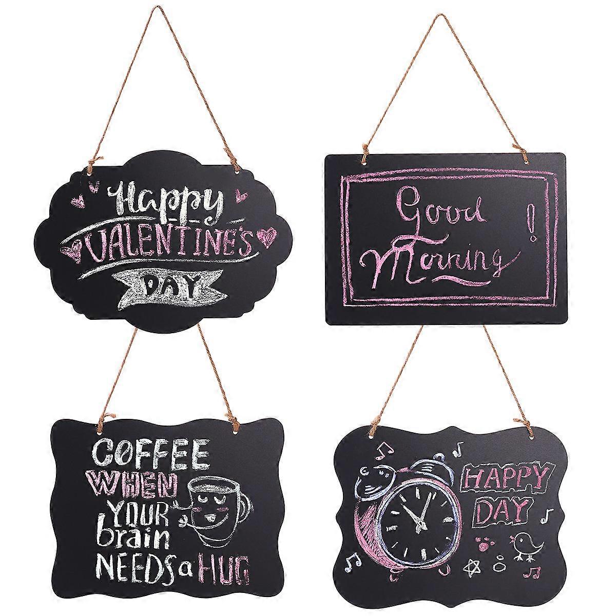 Chalkboard Wooden Message Board for Weddings 4Pcs Mini Double Side