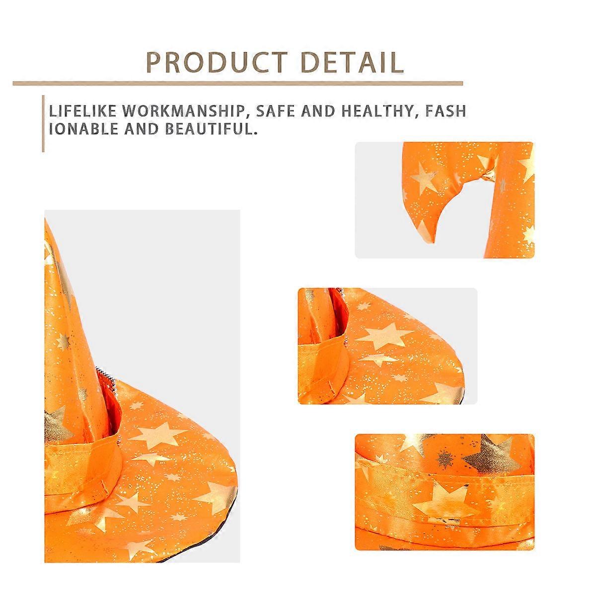 Orange Halloween Witch Hat for Party and Stage Decoration Use