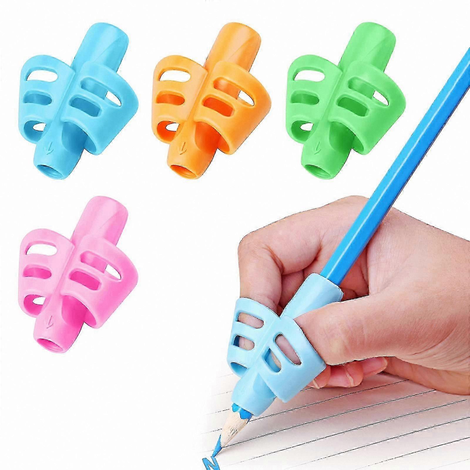 4-Pack Writing Aid Grips for Kids, Handwriting Posture Support Tool Set
