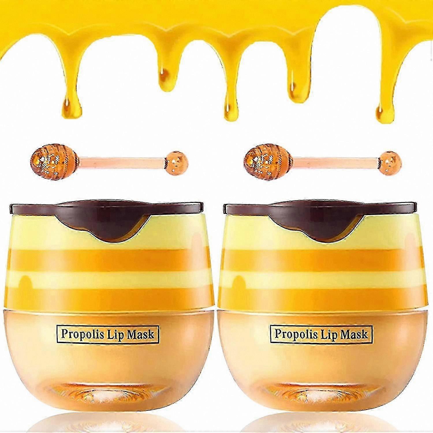 2-Pack Hydrating Lip Mask with Honey and Propolis for Soft, Smooth Lips