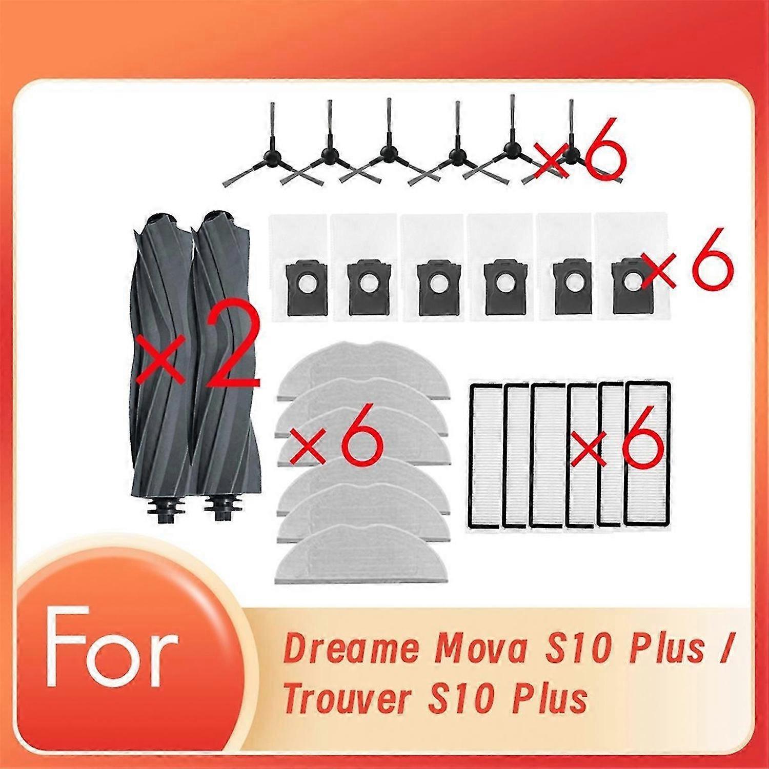 26 Pcs for S10 Plus / Trouver S10 Plus Sweeping Robot Cleaner Parts Replacement Main Side Brush Mop Filter