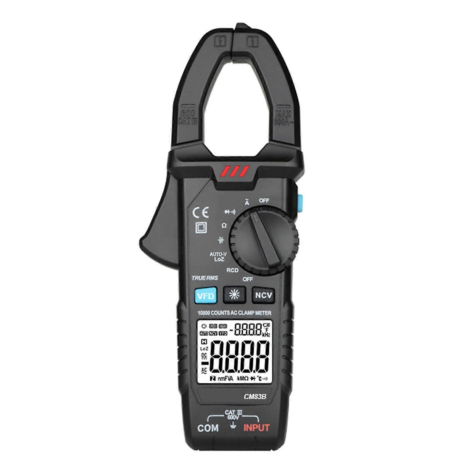 MESTEK Digital Clamp Meter 600A AC Current 600V AC/DC Voltage Capacitance Measurement Data Hold Backlight NCV Tester Multimeter
