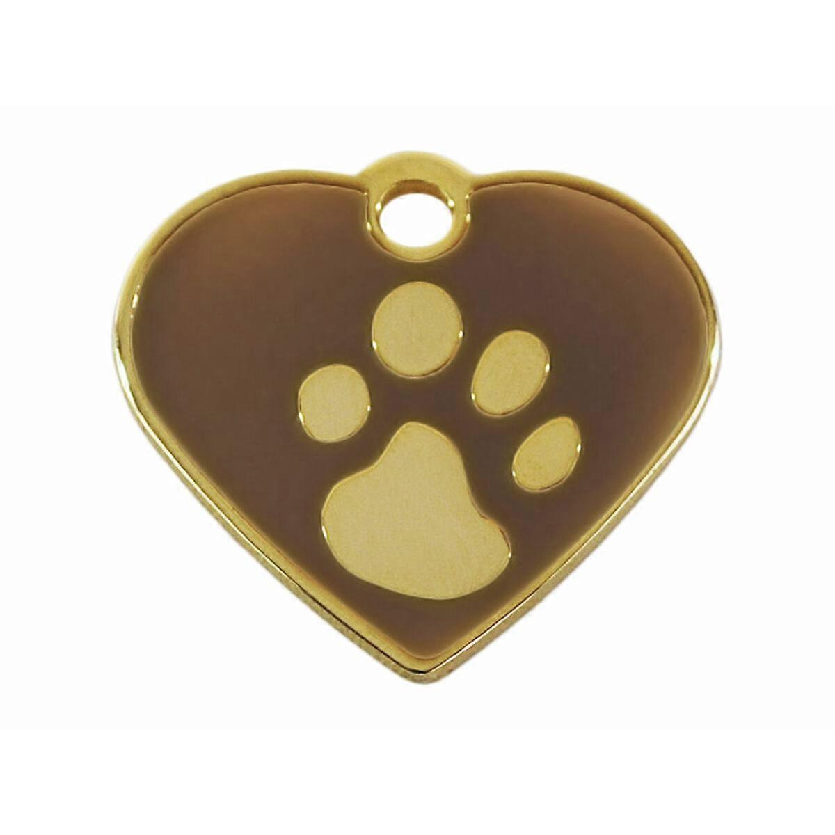 Identification plate for collar Imarc Heart Brown Golden